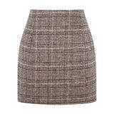 Mini Saia Idealsanxun De Lã Xadrez De Outono E Inverno Para Mulheres