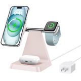 Carregador Magnético Sem Fio 3 Em 1 Woruda Para Iphone E Apple Watch