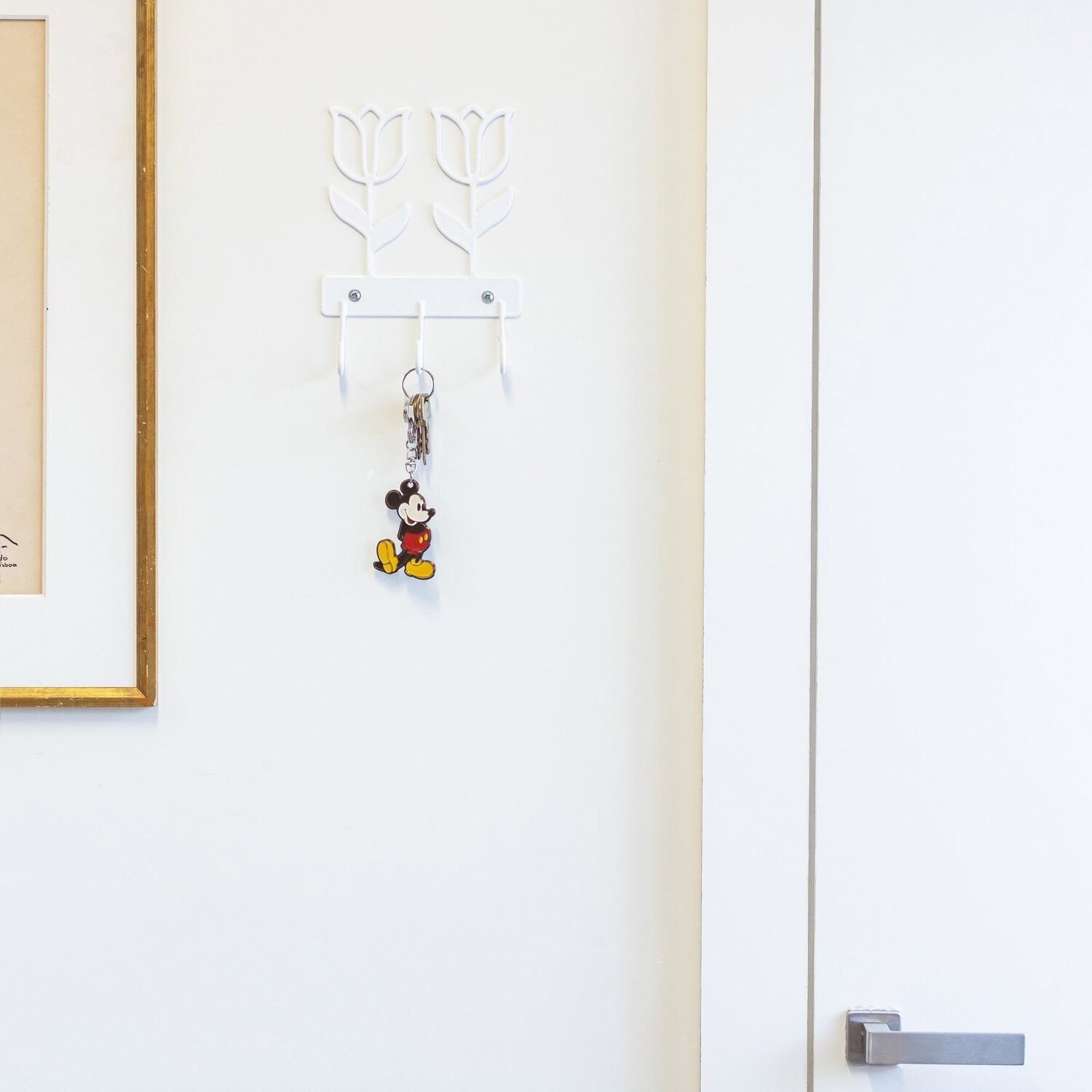 Gancho Decorativo De Parede Flor Branco