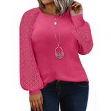 Blusa Feminina Eytino, Tamanho Grande, Casual, Gola Redonda, Renda 4x