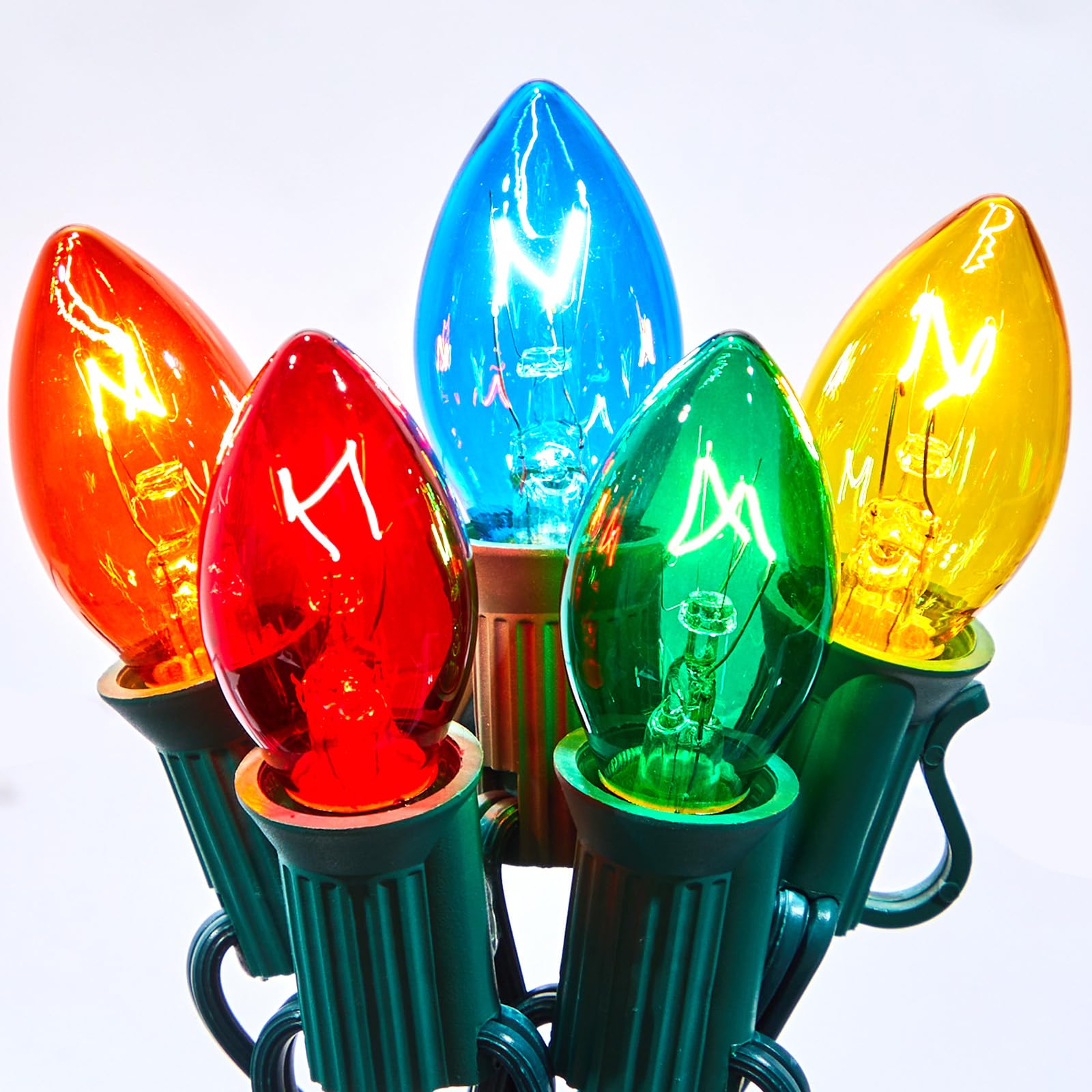 Conjunto De Luzes De Corda De Natal Minetom C7 Multicolor 15m