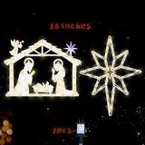 Decorações De Natal Trwymz Window Silhouette Lights, Pacote Com 2