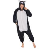 Macacão Newcosplay, Pijama Adulto, Pelúcia, Gato Preto