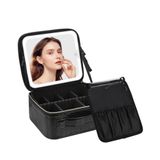 Bolsa De Maquiagem Chomeiu Com Espelho Led, Estojo De Viagem Para Mulheres