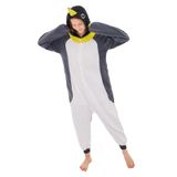 Macacão De Animais Newcosplay Grey Penguin Para Adulto