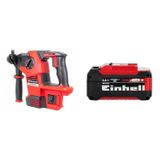 Kit Martelete Rotativo A Bateria Herocco 36/28 Com Bateria Power X-change 18v 5,2ah Plus Einhell Preto