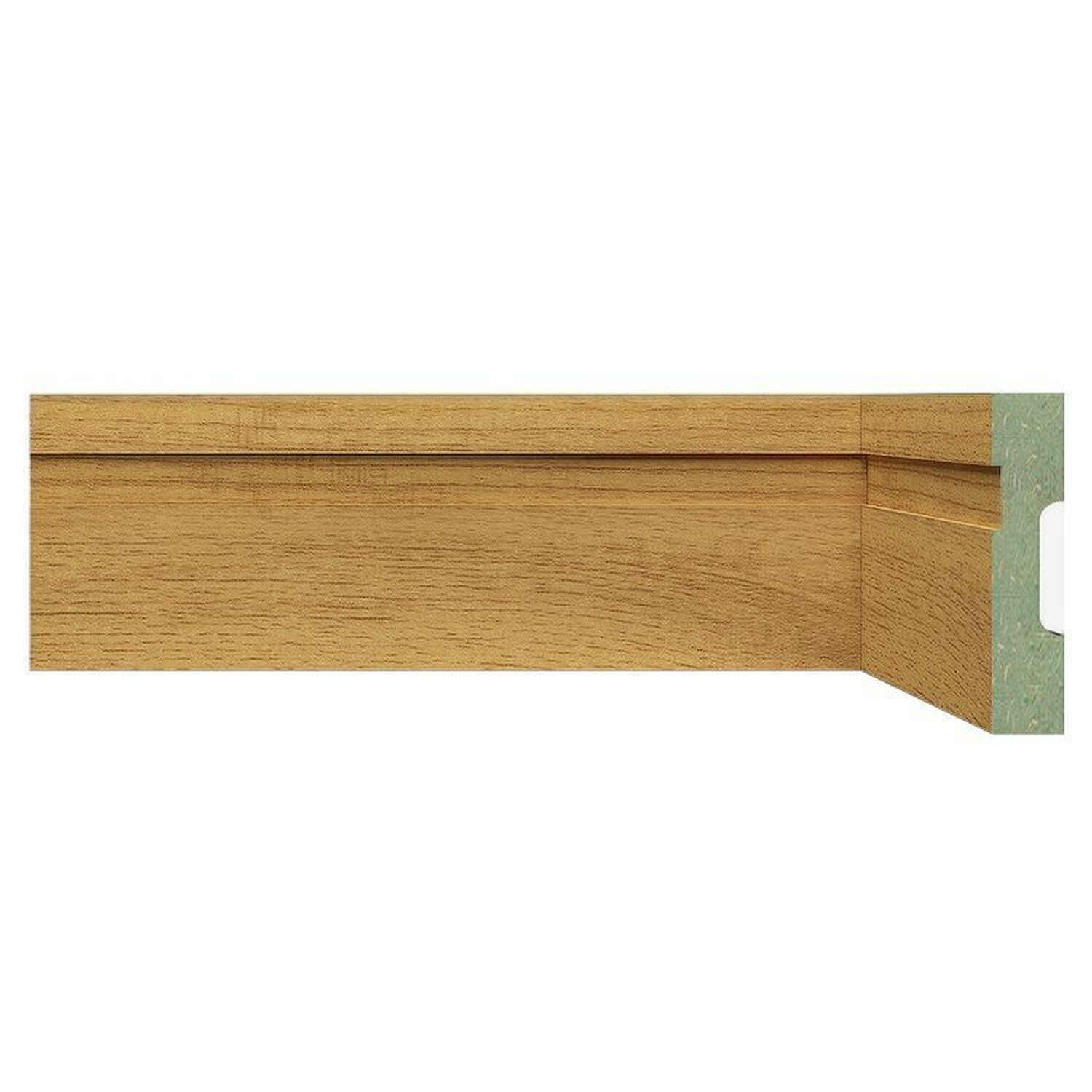 Kit Com 5 Barras Rodapé De Mdf 7cm X 15mm X 2,40m Frisado Resistente A Umidade Moldufama 702 12m Carvalho Prime