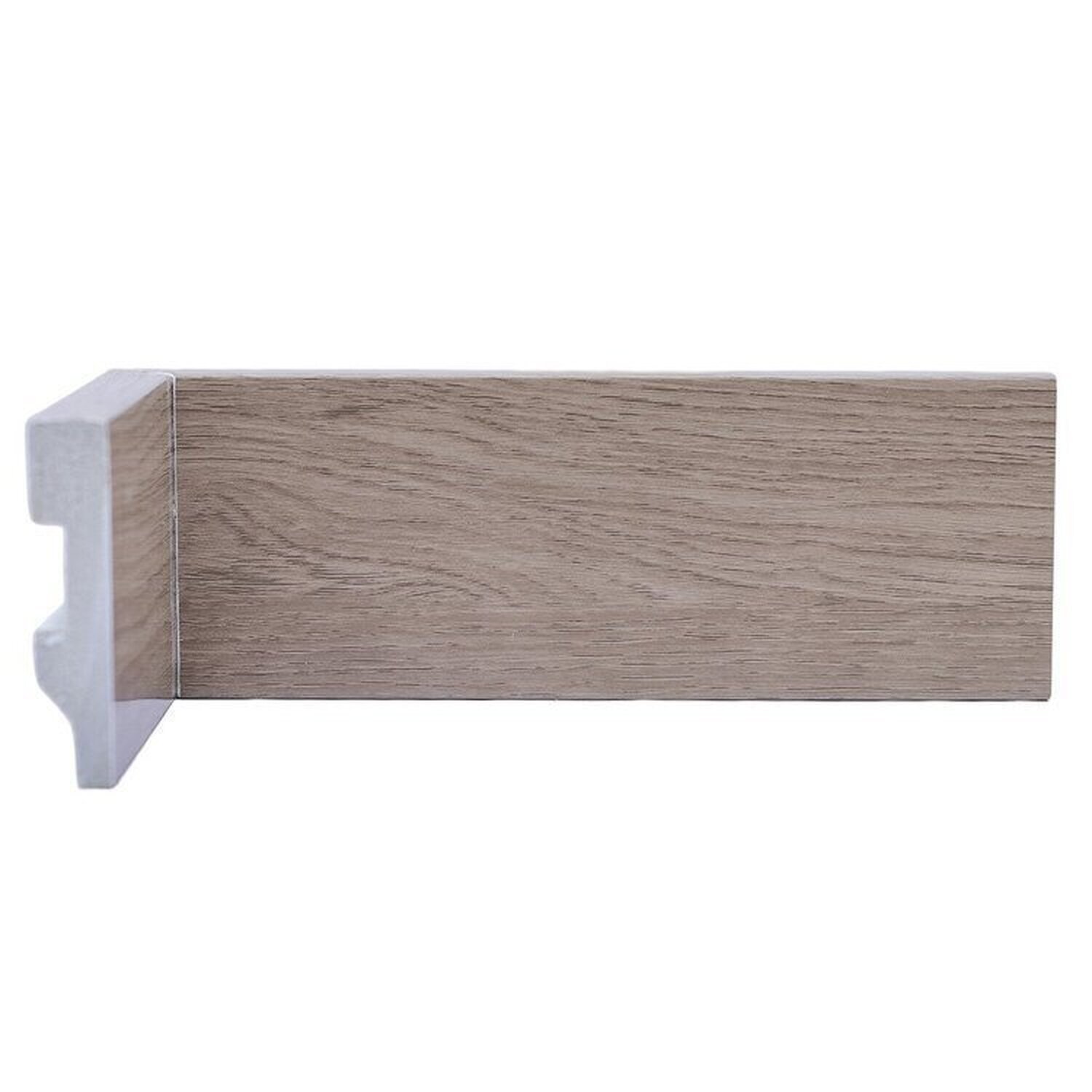 Kit Com 15 Barras Rodapé De Poliestireno 7cmx15mm Liso Wood 36m Madeira De Noz