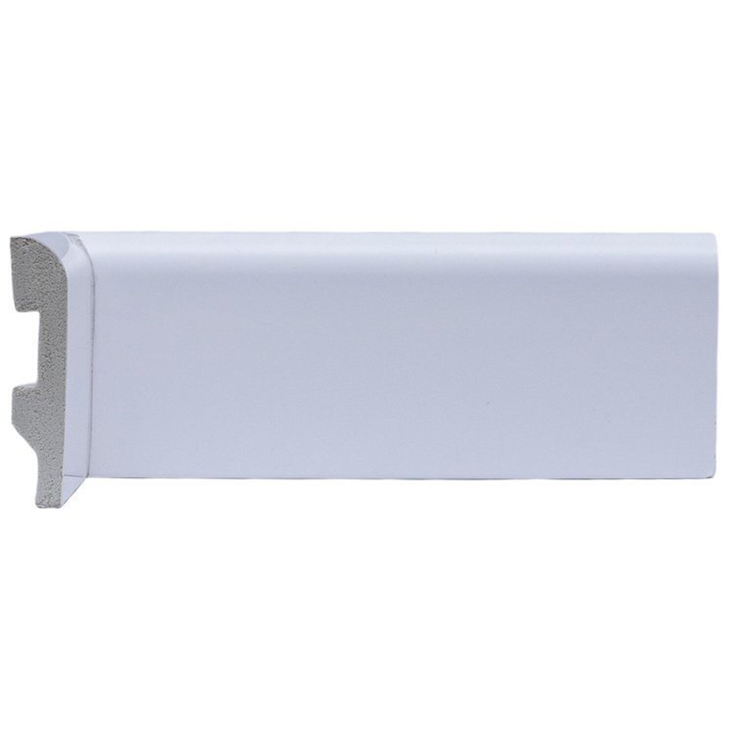 Kit Com 15 Barras Rodapé De Poliestireno 7cm X 15mm Redondo 36m Branco