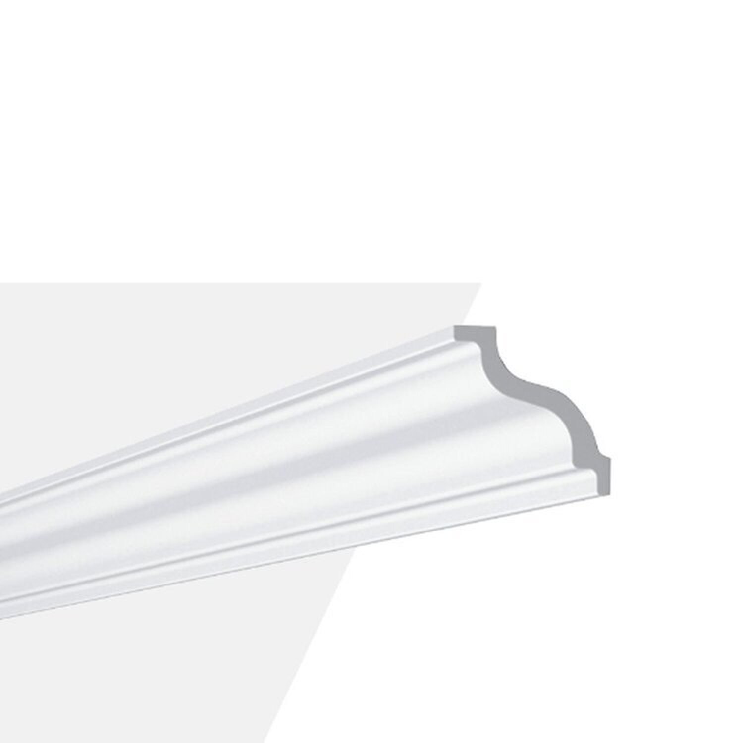 Kit Com 15 Barras Rodateto De Poliestireno 7cm X 70mm Liso 30m Branco