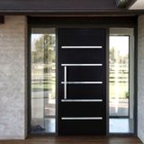 Porta Pivotante Solara Alumínio Puxador Barra Chata 210 X 110 Lado Direito Preto