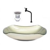 Cuba De Vidro Para Banheiro- Oval 47cm X 13cm Champanhe