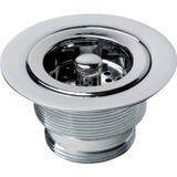 Válvula De Escoamento Para Cozinha 4.1/2" X 1.1/2" Com Cesta De Metal Cromado