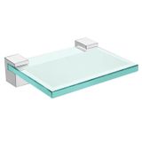 Kit Com 2 Saboneteira De Vidro Ritmo 11,4x17,5cm Cromado