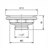 Válvula De Escoamento Para Cozinha 4.1/2" X 1.1/2" Com Cesta De Metal Cromado