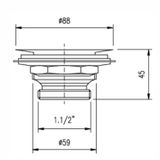 Válvula De Escoamento Para Cozinha 3.1/2" X 1.1/2" Com Cesta De Metal Cromado
