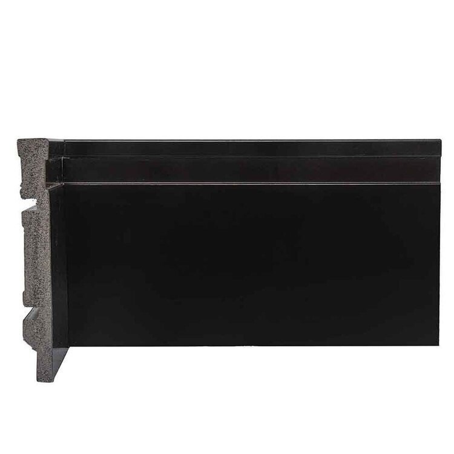 Kit Com 20 Barras Rodapé De Poliestireno 12cm X 15mm Frisado 48m Preto