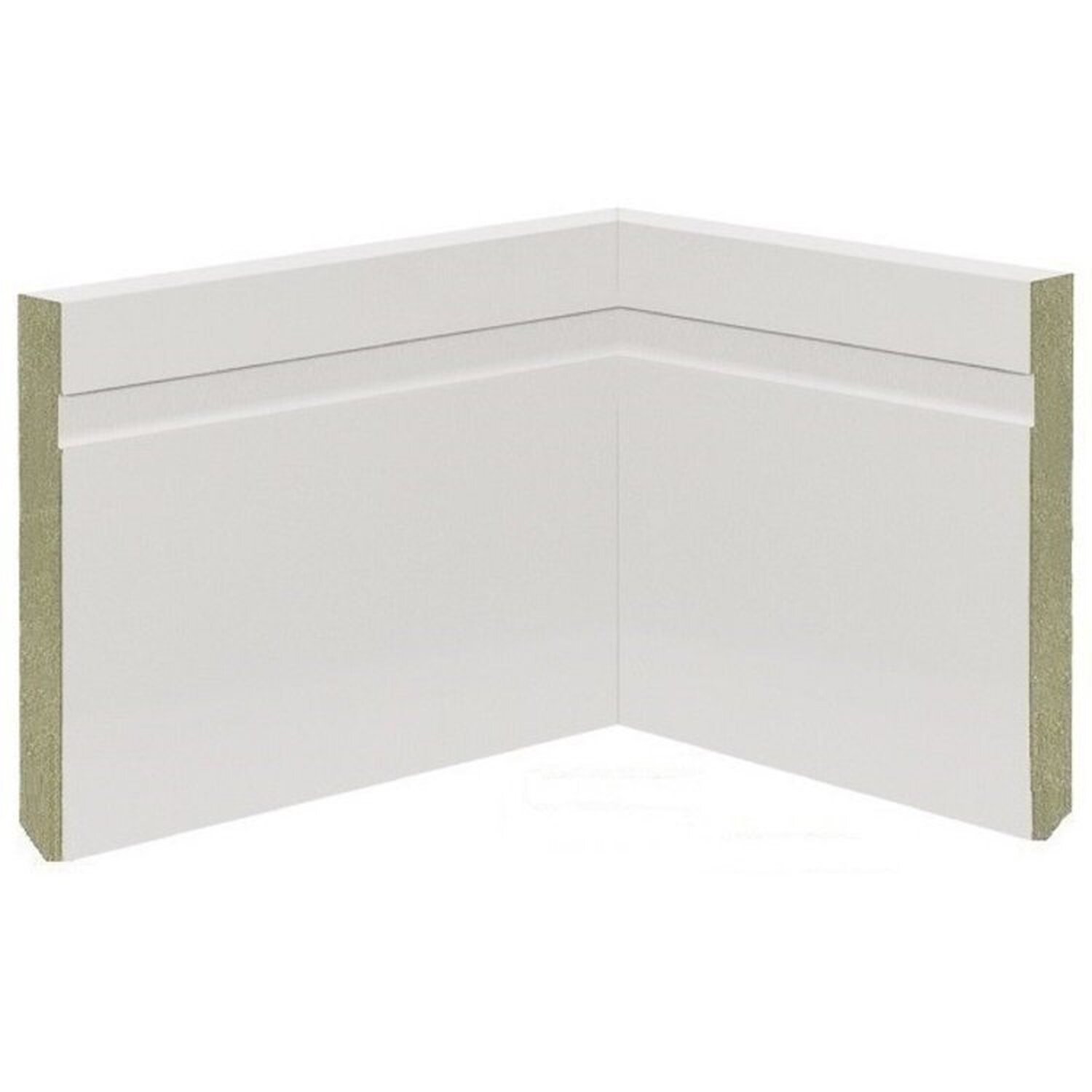 Kit Com 20 Barras Rodapé De Mdf 15cm X 15mm X 2.20m Mdf Revestido Frisado Casablanca 44m Branco