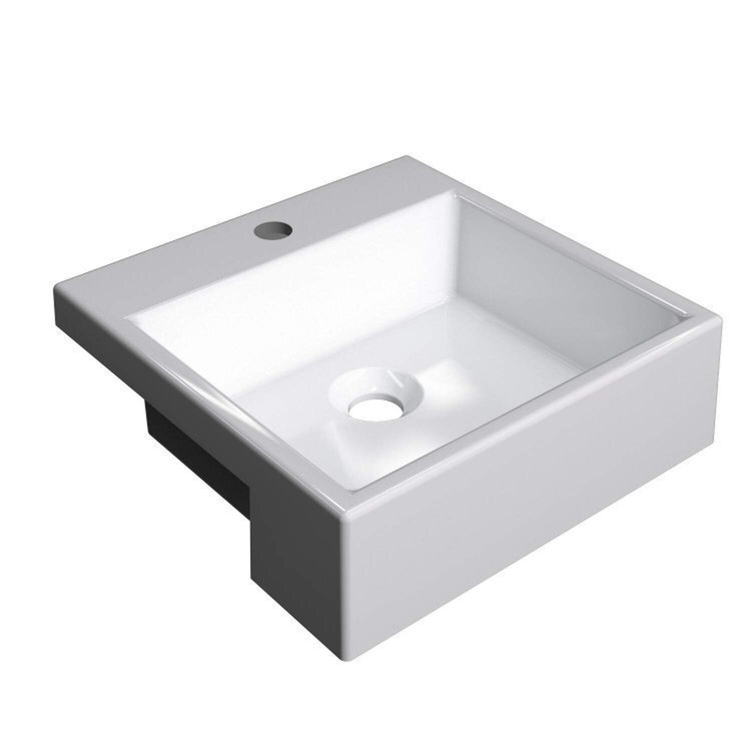 Kit 3 Cubas De Semi Encaixe Para Banheiro Xq355 Quadrada Compace Branco