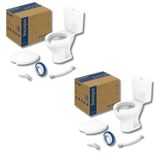 Kit 2 Vaso Sanitário Com Caixa Acoplada E Assento Com Abertura Acesso Incepa Branco Brilhante