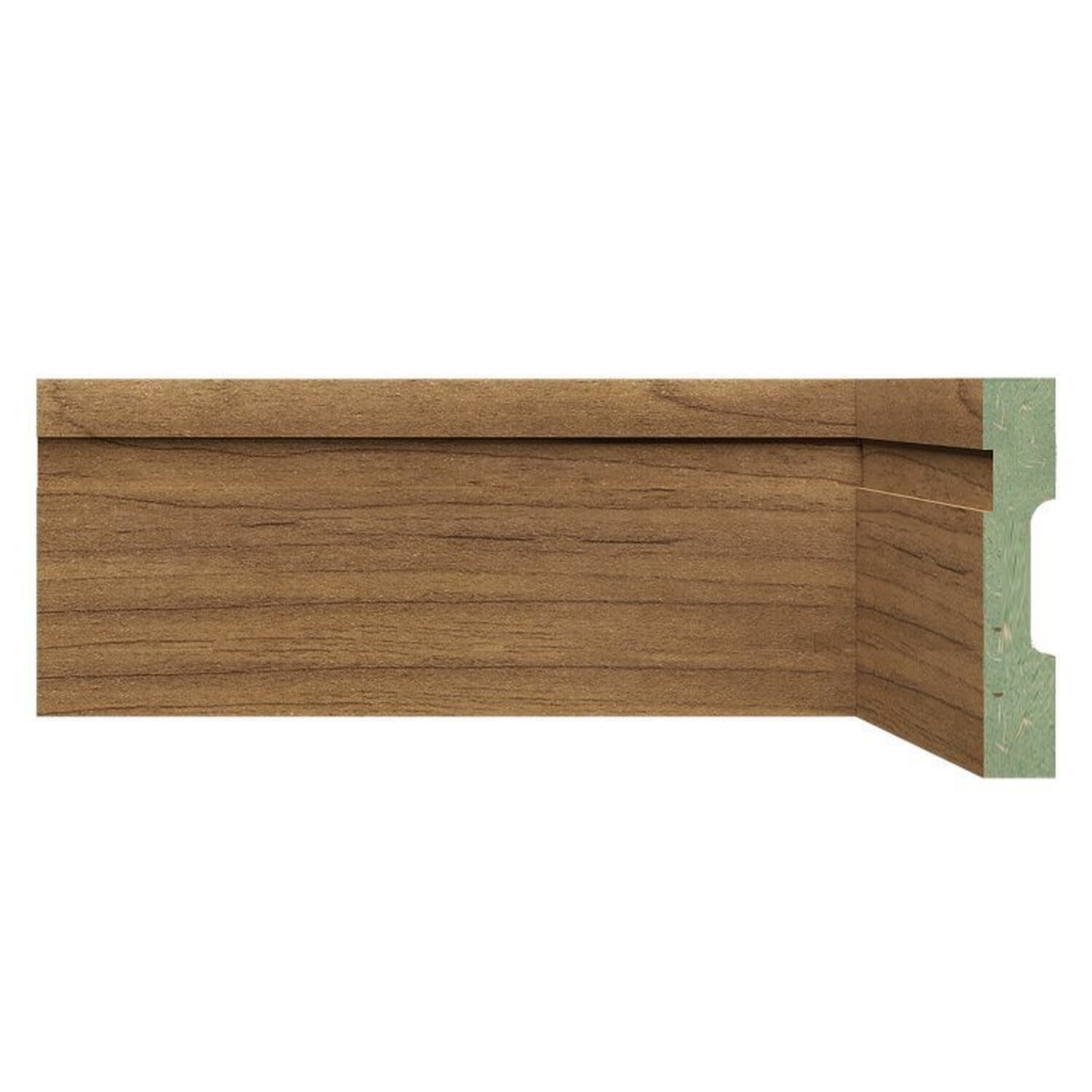 Kit Com 5 Barras Rodapé De Mdf 10cm X 15mm X 2,40m Com Friso Resistente A Umidade Moldufama 1002 12m Imbuia