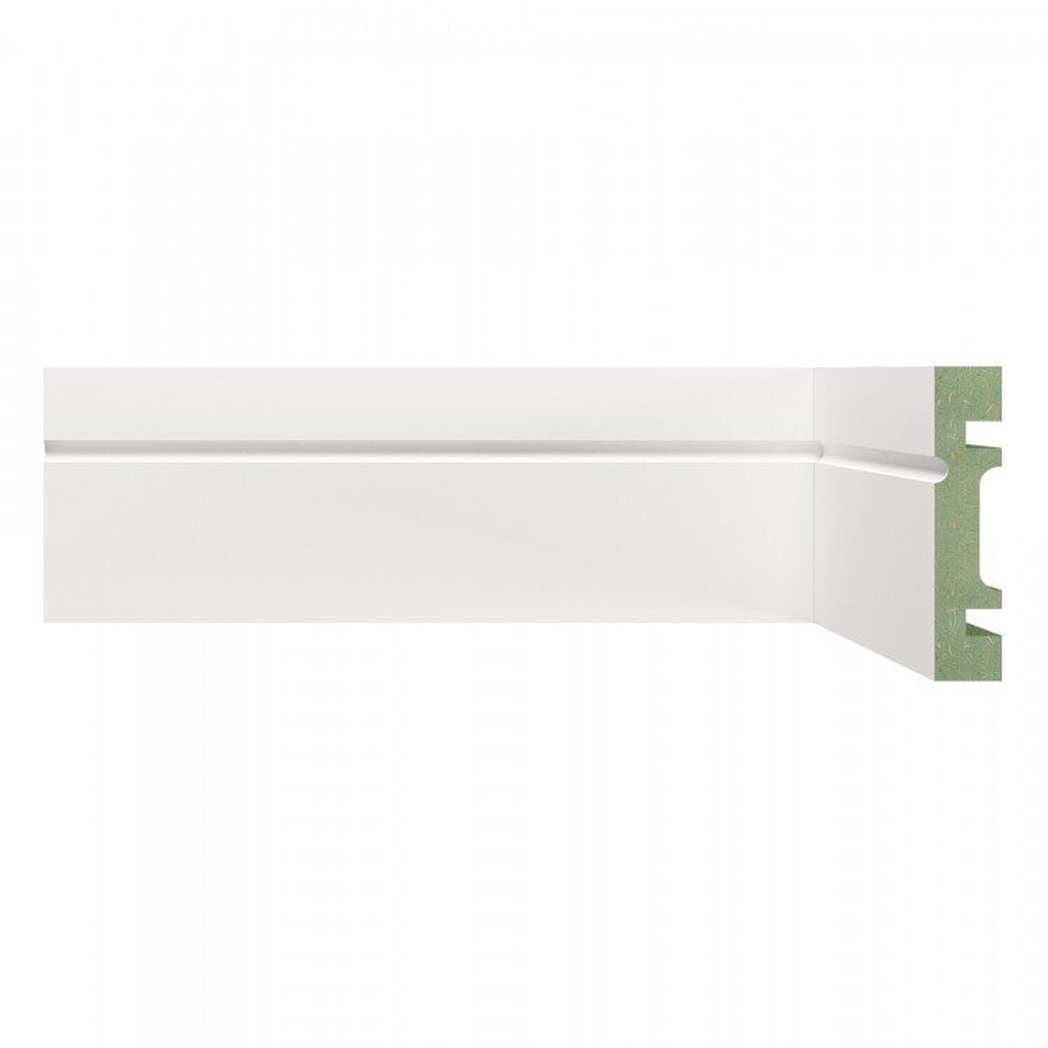 Kit Com 15 Barras Rodapé Mdf 703 Resistente A Umidade Moldufama 15mmx7cm Metro Linear 36m Branco