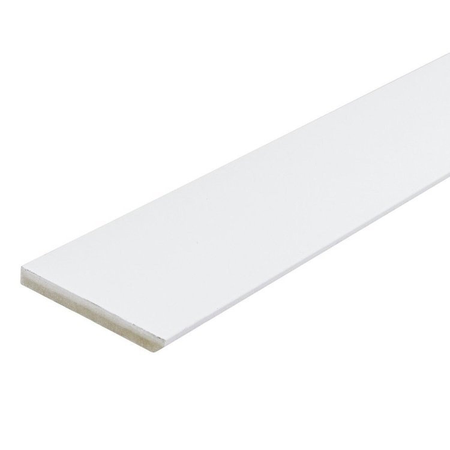 Kit Com 15 Barras Rodapé De Mdf 15cm X 15mm X 2.20m Revestido Liso Casablanca 33m Branco