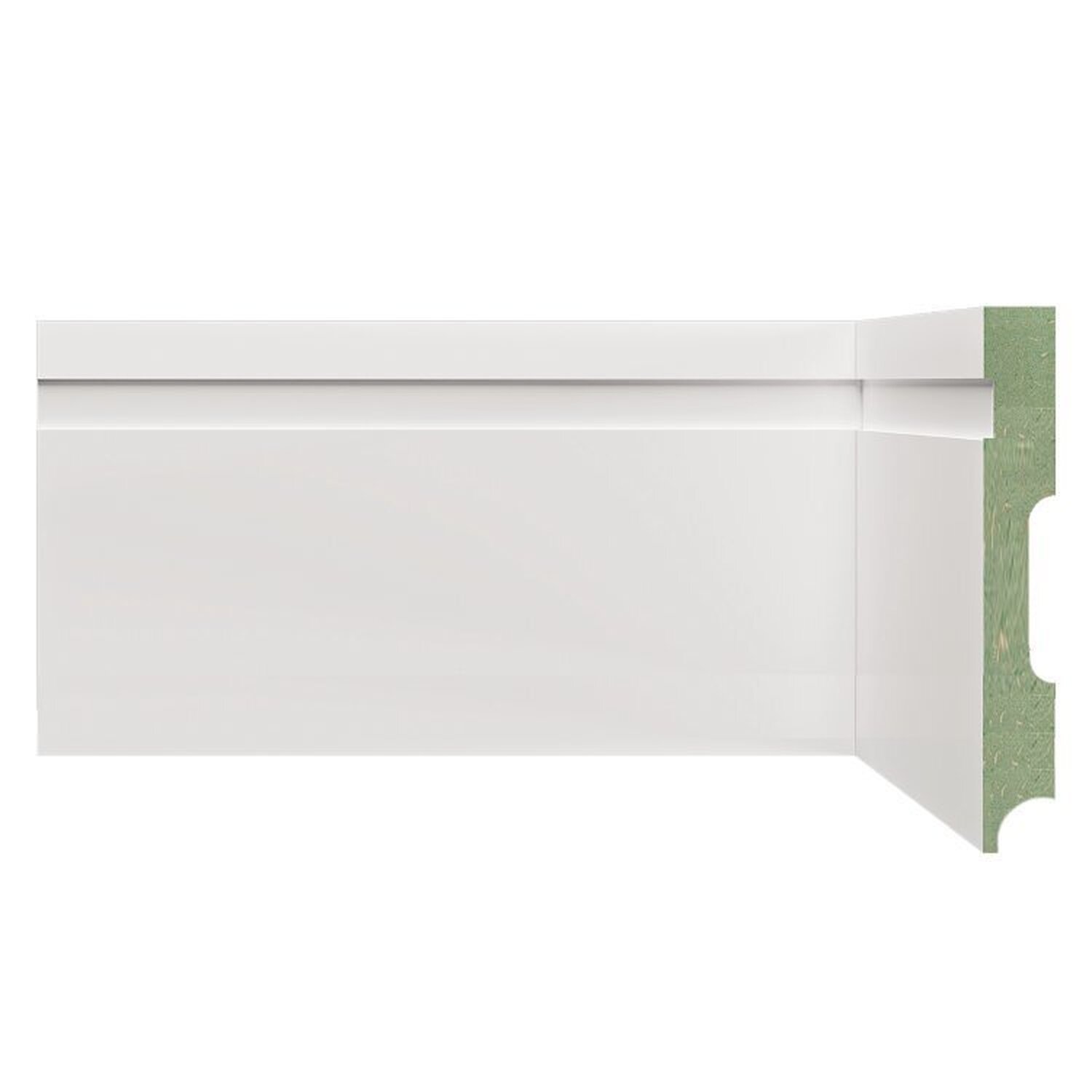 Kit Com 5 Barras Rodapé De Mdf 12cm X 15mm X 2,40m Frisado Resistente A Umidade Moldufama 1202 12m Branco