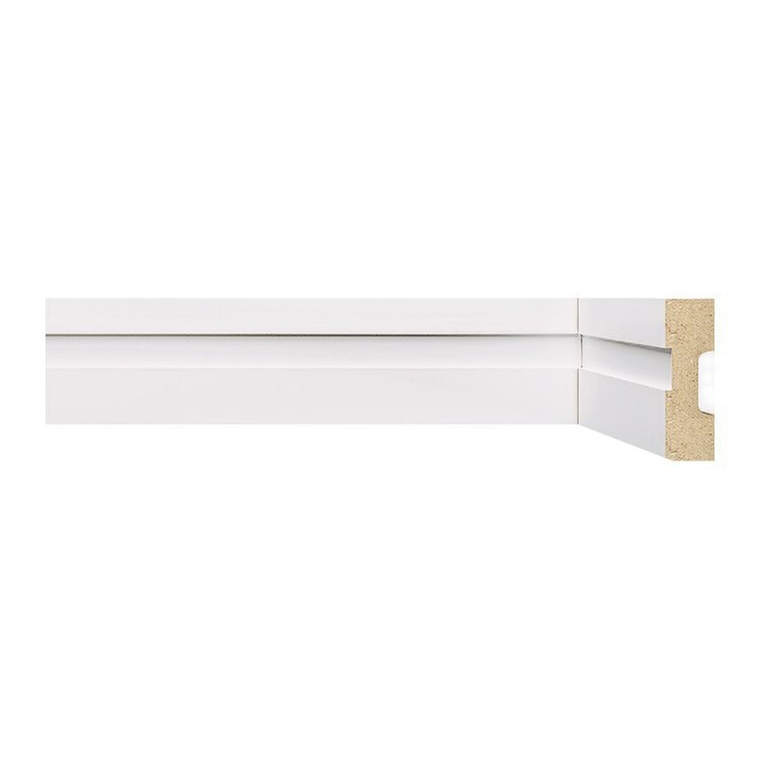 Kit Com 15 Barras Rodapé Mdf 502 15mmx5cm Metro Linear 36m Branco Frisado