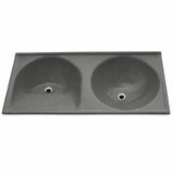 Tanque Duplo De Mármore Sintético 120 Cm X 60r Cinza Real