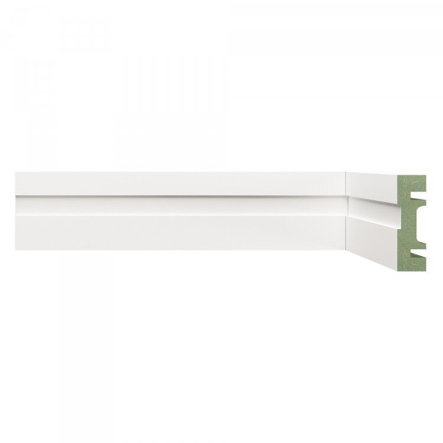 Kit Com 5 Barras Rodapé Mdf Resistente À Umidade 15mmx5cm 502 Moldufama Metro Linear 12m Branco