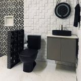 Kit Vaso Sanitário Monaco Com Caixa Acoplada Agnes.t Preto