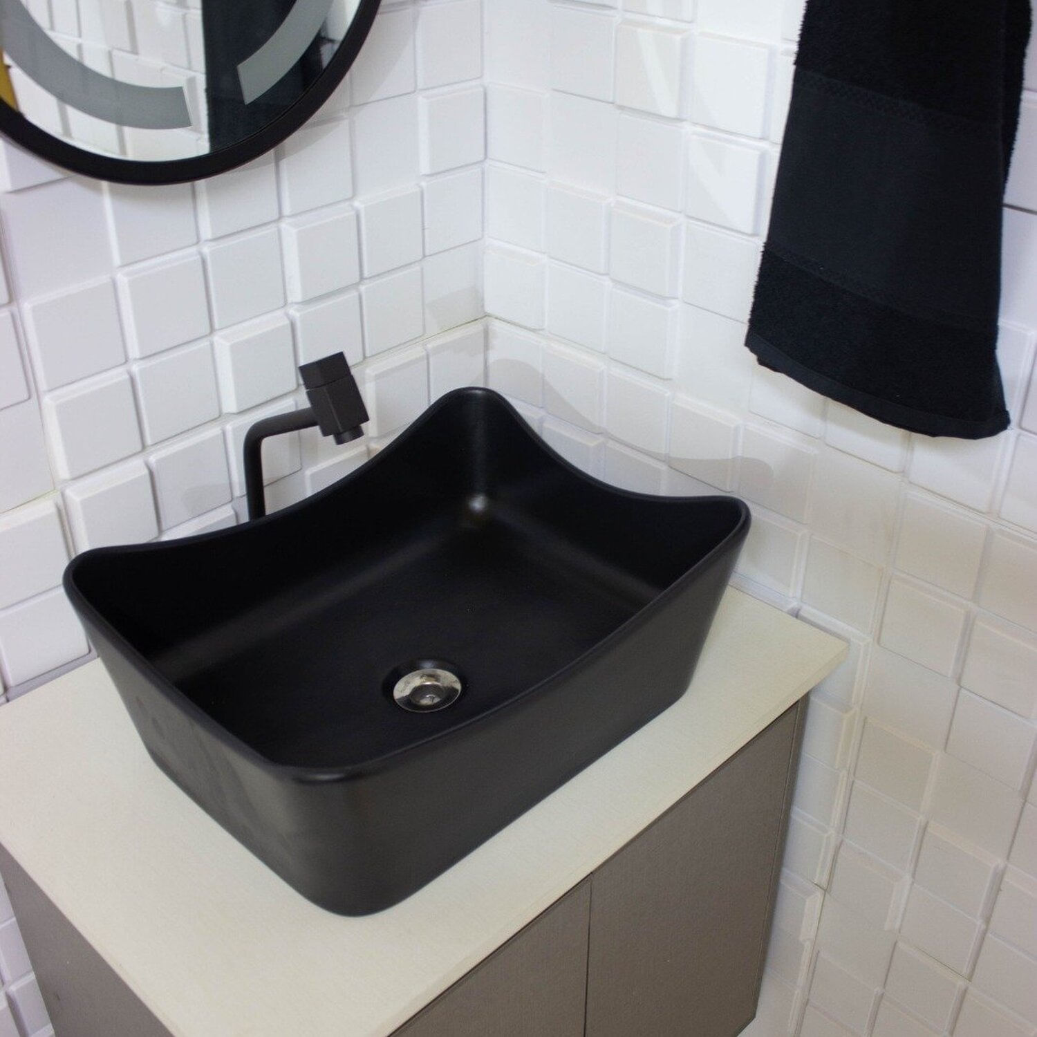 Cuba De Apoio Para Banheiro St Leggera Agnes.t Preto Fosco