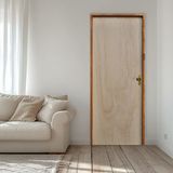 Porta Lisa Mescla Batente Ecológico 09 Fechadura Externa 100 X 210 Esquerdo Natural