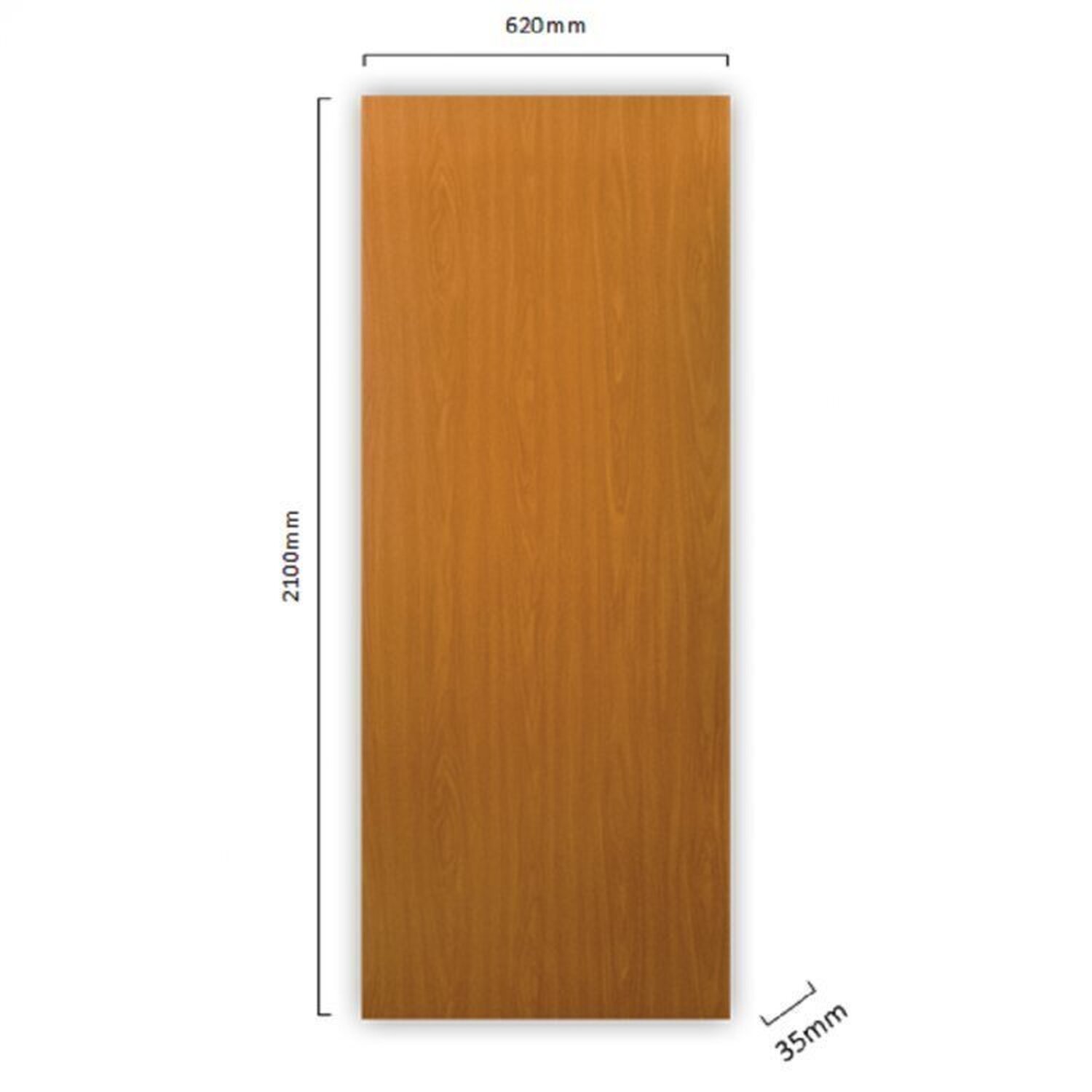 Kit Com 2 Folhas De Porta Madeira Lisa 210x60cm Espessura 3cm Melamínica Mgm Mogno