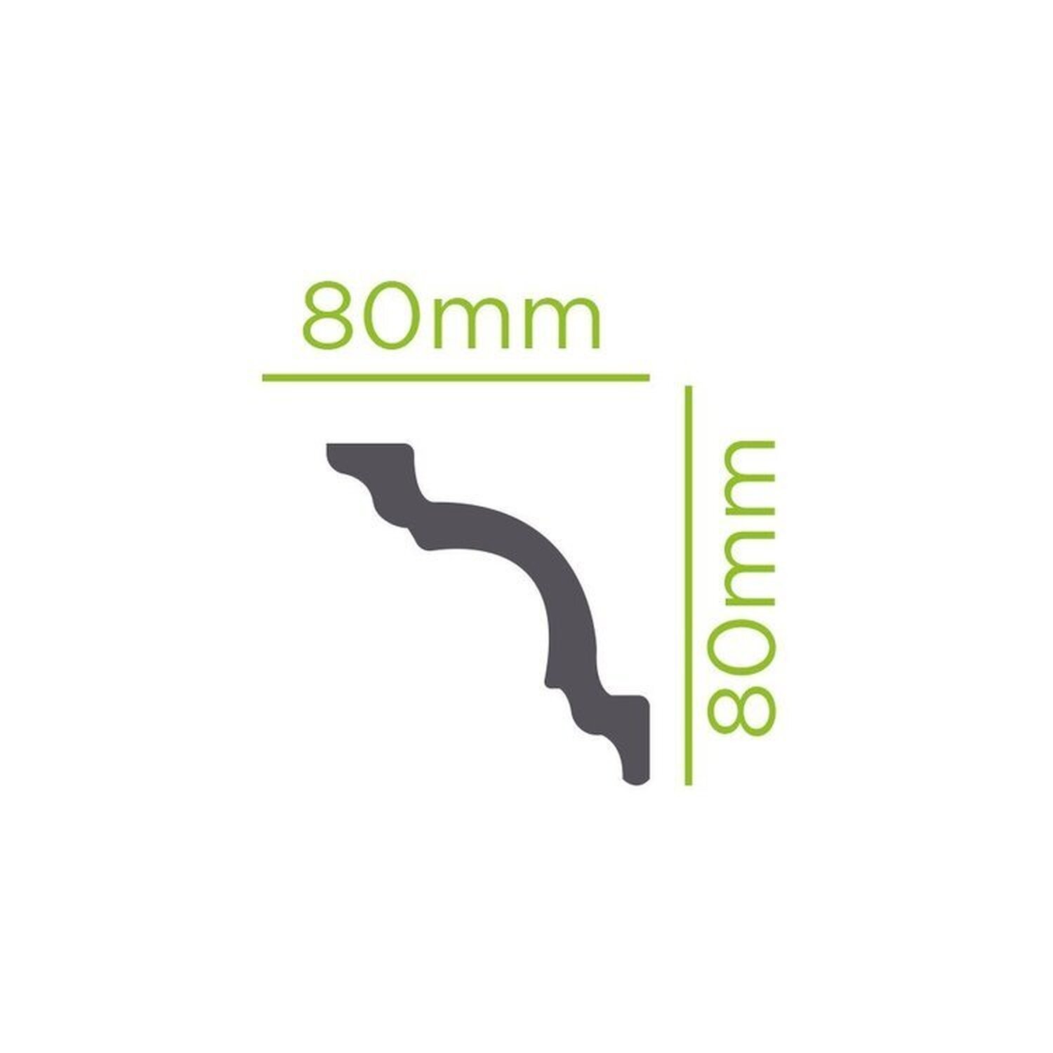 Kit Com 15 Barras Rodateto De Poliestireno 8cm X 80mm Liso 30m Branco