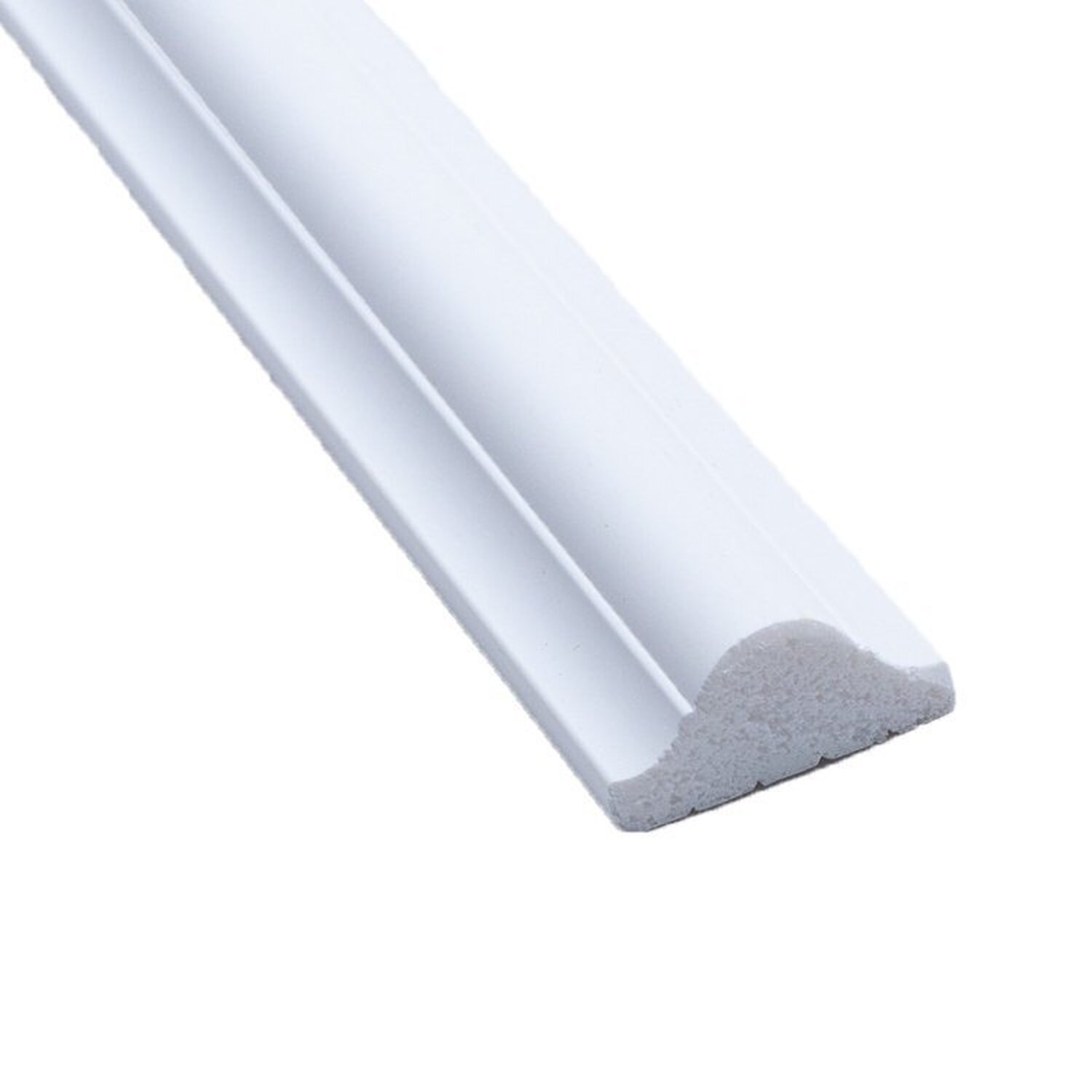 Kit Com 15 Barras Rodameio De Poliestireno 2,6cm X 12mm Liso 36m Branco