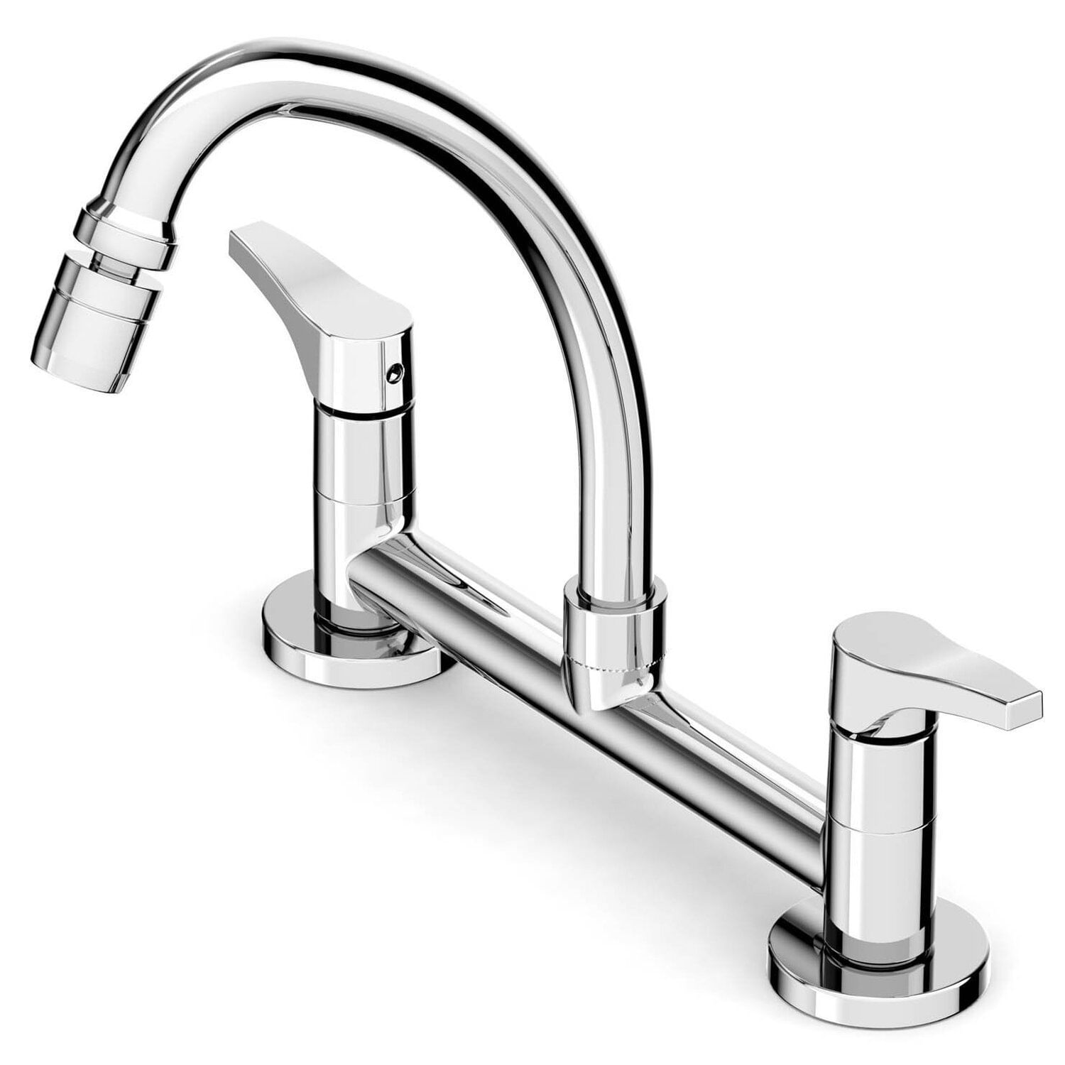 Misturador Para Cozinha De Mesa Bica Móvel Com Arejador Articulado Like Cromado