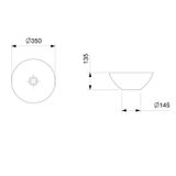 Kit 3 Cubas De Apoio Redonda Sem Mesa 350 Design D1 Celite Matte Black