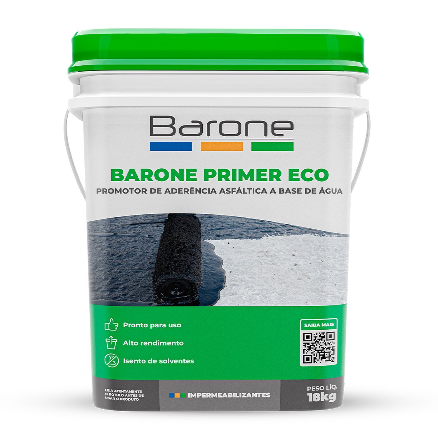 Barone Primer Eco - Primer Asfaltico Base Agua - 18l Marrom Escuro