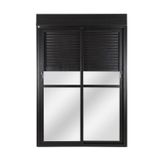 Porta De Aluminio Com Persiana Integrada 220x150cm 2 Folhas Manuais Preto