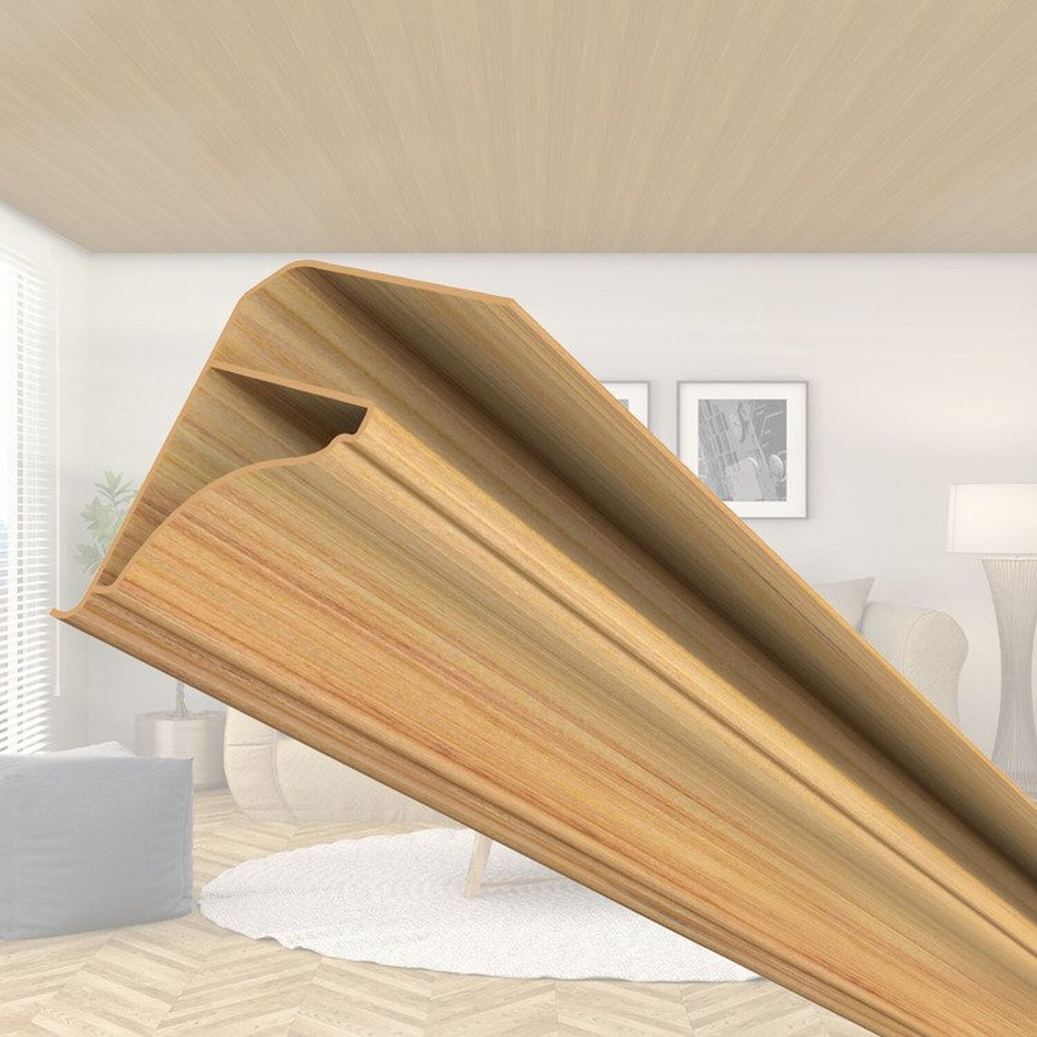 Kit 10 Caixas Com 600 M Moldura De Pvc 8mm X 38mm X 3m Permatti Cerejeira