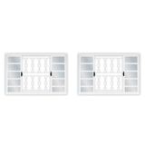Kit Com 2 Janelas De Aço De Correr 100x150cm 4 Folhas Com Grade Minas Sul Mgm Branco