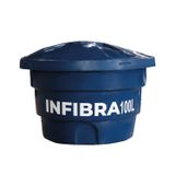 Caixa D&#39;água E Tampa 100 Litros Infibra Azul