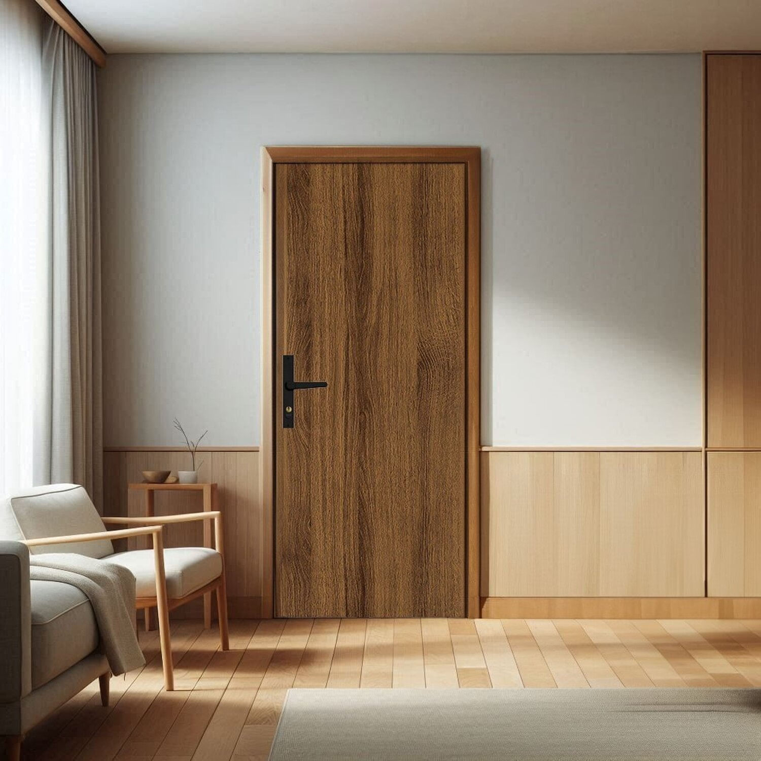 Kit Porta De Madeira 215x75cm Batente De Aço 12cm Duraplac Marrom