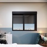 Janela Veneziana Integrada Automatizada Com Motor 220v 120x150 Lucasa Aluminio Preto