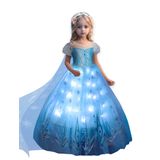 Vestido De Princesa Uporpor Para Meninas Com Luz Led De Natal De 120 Cm