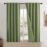 Cortinas Dualife Blackout Linen 86x137cm, 2 Painéis, Verde Sálvia