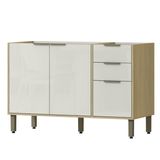 Balcao Pia Sem Tampo 120 Cm Glor Bgl02 Castanho Off White Mxm