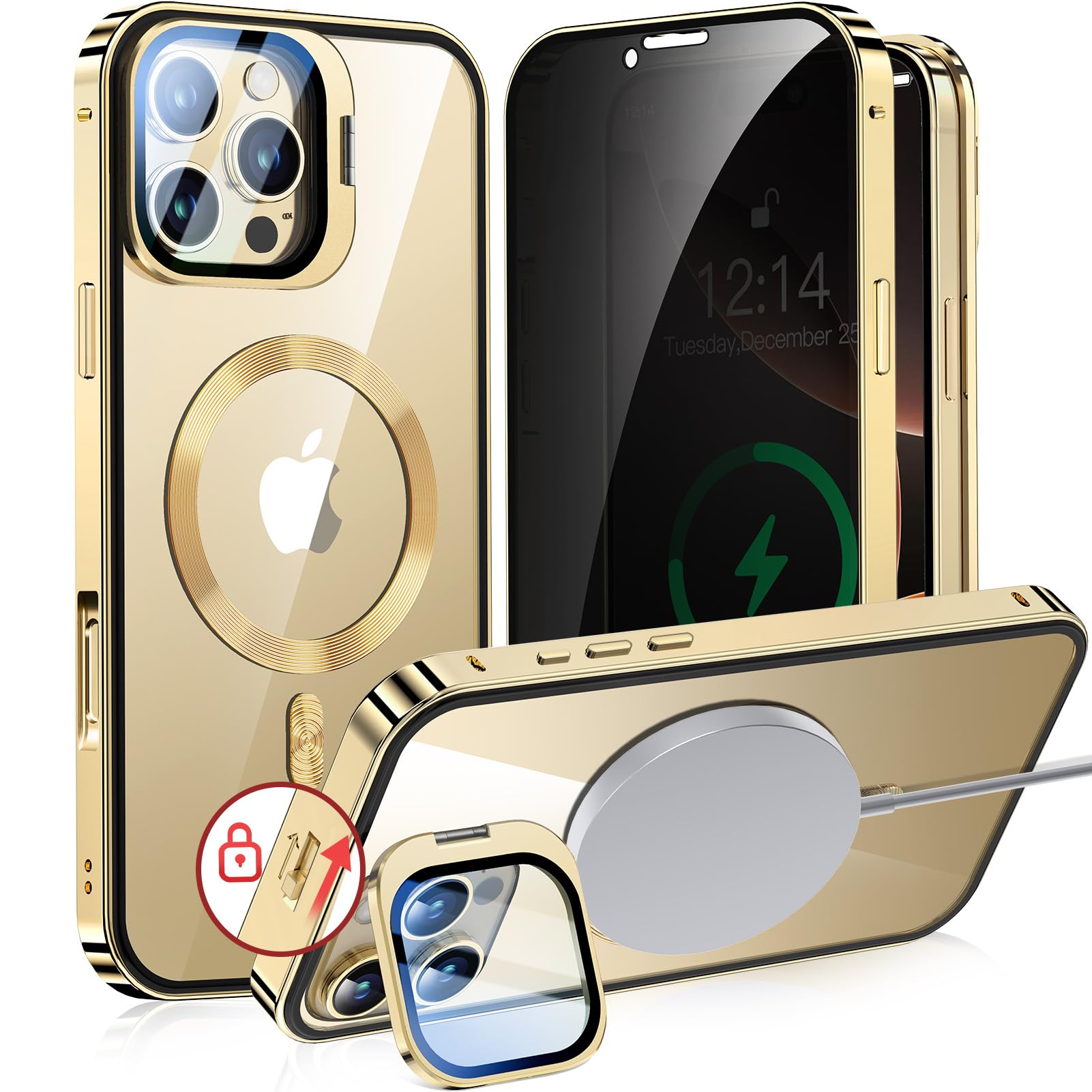 Capa De Telefone Yunhuasm Camera Stand Com Privacidade Para Iphone 16 Pro